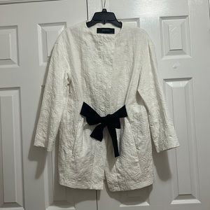 White Zara Basic lite cotton coat size S